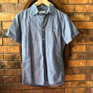Uniqlo men's linen short sleeve button down